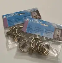 Levolor 2 New Packages (14 Curtain Rings with Clips), Gold