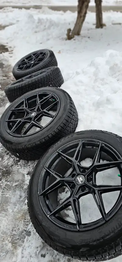 Complete Winter Package – Ready to Install -Premium Bridgestone Blizzak DM-V2 (235/55R20) winter tir...