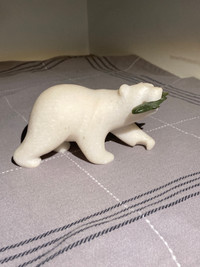 Jade and Star Marble  Polar Bear sculpture 