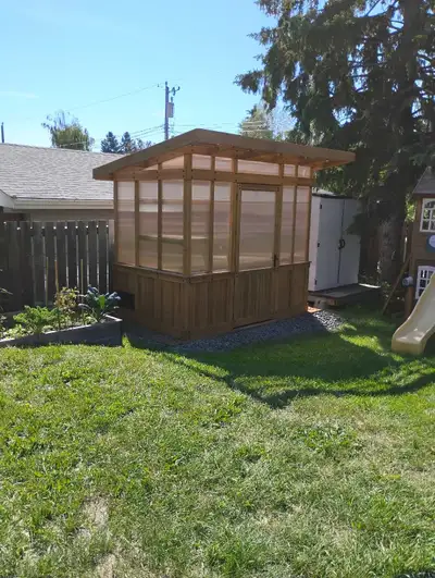 THIS GREENHOUSE IS ON EXCAVATED GROUND EXCAVATED DOWN TO BROWN CLAY AND RAISED IN LIFTS WITH GRAVEL....