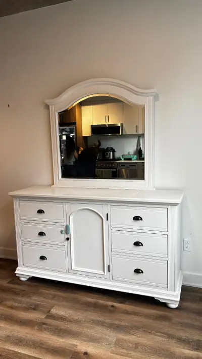 Price Negotiable - Beautiful White Dresser with Mirror, View more