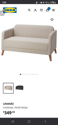 LINANÄS Loveseat, Vissle beige