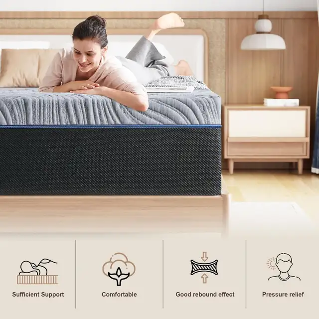 Rilelola 6 Inch Twin Mattress, Medium Firm Mattresses, 39x75x6" in Beds & Mattresses in City of Montréal - Image 9