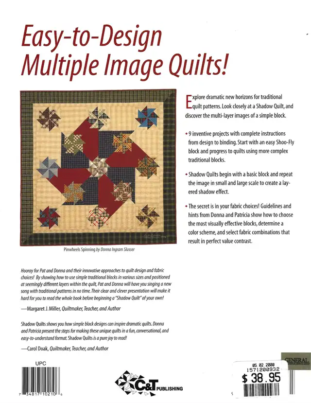 QUILTING BOOK - SHADOW QUILTS by PATRICIA M. MARGARET & DONNA I. in Hobbies & Crafts in Red Deer - Image 3