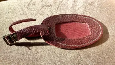 Burgundy Leather Luxury Luggage Tag, View more