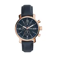 Fossil Chronograph Navy Leather Watch | Free Shipping