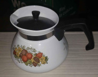 Corning ware 6-cup coffee tea pot black lid Le The p-104 p-104-8