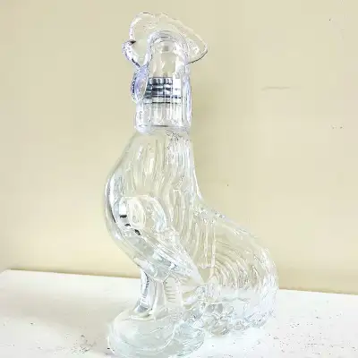 Vintage Glass Rooster Decanter/Bottle With Removable Head, View more