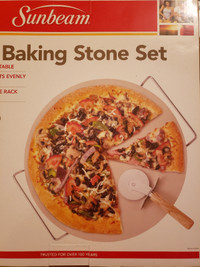 Pizza Baking Stone Set ( NEW ) Sunbeam