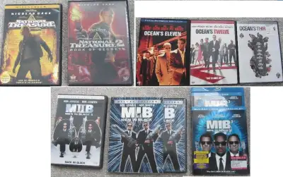 Movies from three movie franchises are available on DVD. 1) National Treasure and National Treasure...