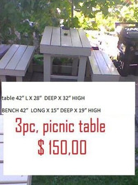 wood table & bench