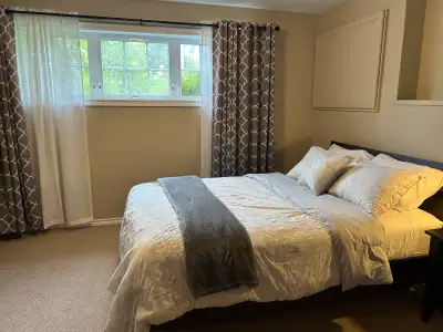 Private one bedroom for rent. Fully furnished. Queen size bed, study desk with chair, couch, coffee...