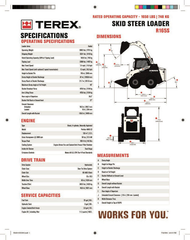 TEREX R165S WHEELED SKID STEER FOR SALE OR RENT in Other Business & Industrial in Winnipeg - Image 2