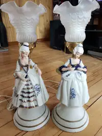 Victorian style porcelain lamps