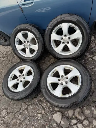 The Michelin tires are like brand new. Should be good to use for many seasons more. All hold air, no...