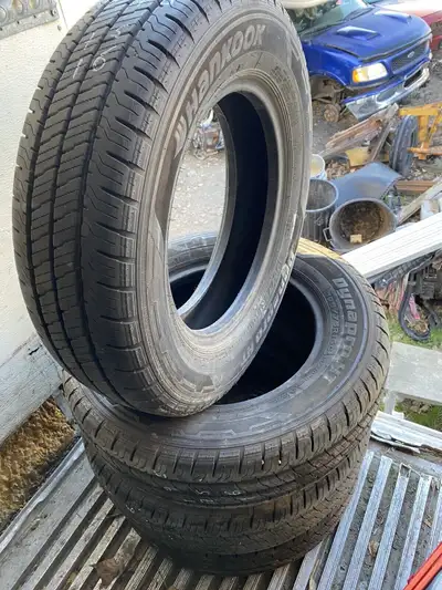 ur Hankook Dynapro HT 195/75R16 all season tires. Rated LT, tread depth is 10/32nds. Text 7806864026
