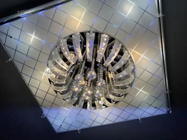 Striking 32”x32” Modern Crystal LED Chandelier / Flush Mount in Indoor Lighting & Fans in Oshawa / Durham Region - Image 2