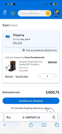 Priced $400 on Walmart Arespark Automatic Cat Feeder,WiFi Enable