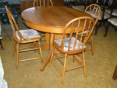 Round Maple Table & 4 chairs, View more