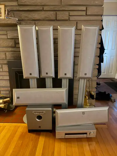 Yamaha Surround Sound Speaker Set + RCA RT2370 Receiver, View more