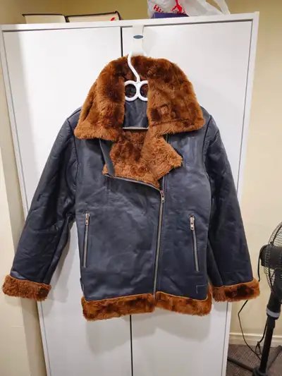 Vintage Distressed Leather Bomber Jacket XL – Genuine Lambskin, View more