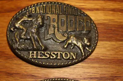 Hesston Rodeo Finals belt buckles, 1978 - 1982, View more