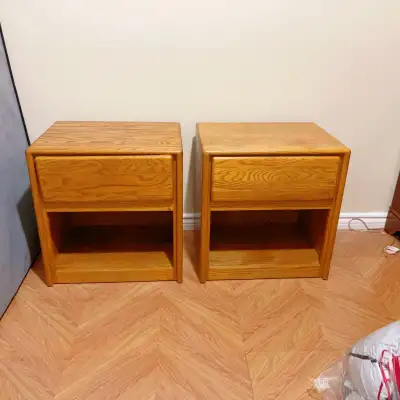 Free - TWO Solid Wood Bedside Tables. Very good quality. 