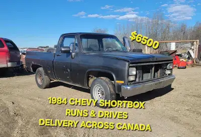 This 1984 Chevrolet C/K Squarebody shortbox ½-ton project truck is a true squarebody survivor and a...
