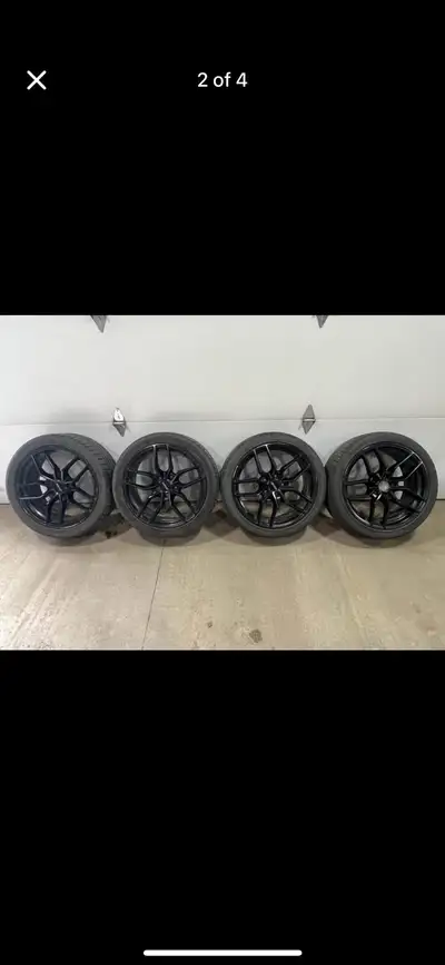 18” Cooper all seasons on Petrol rims Staggered set 15x115mm 80% tread left
