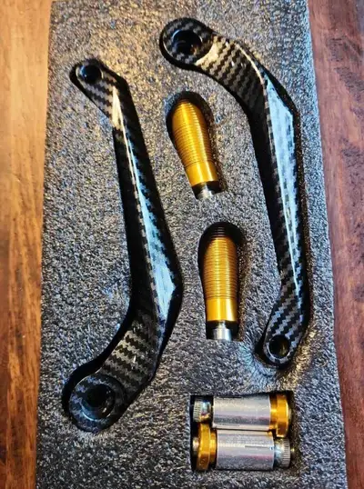 Brand new Motorcycle brake/clutch guards. Available in black, blue and red as well