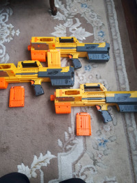 Lot of 3 nerf gun n-strike deploy cs-6 with darts and clips