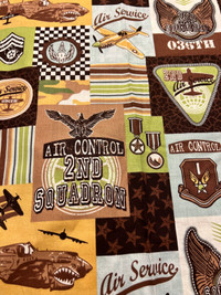 Cotton fabric - air force vintage - 3.75 metres