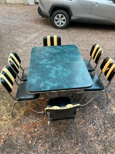 Vintage table and chairs, View more