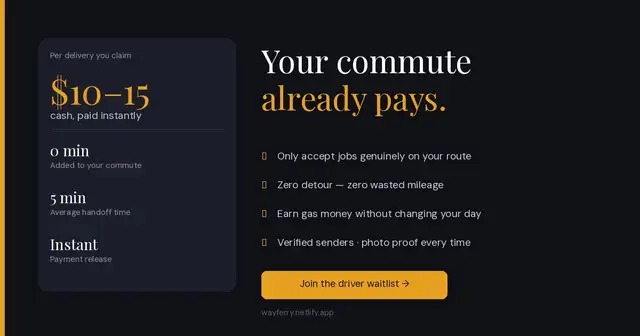 Same-day local delivery by commuters already on your route — Way