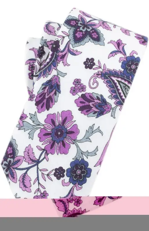 Men's Skinny Tie Linen Floral Print in Men's in Calgary - Image 4