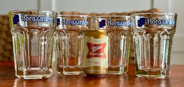 4 HUGE Hoegaarden 50cl Beer Tumblers/ Glasses in Kitchen & Dining Wares in Winnipeg