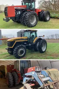 Tractors up for Auction Case 4wd, Challenger FWA, & More