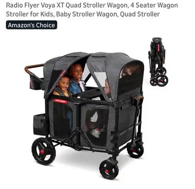 Radio Flyer Voya XT Quad Stroller Wagon, 4 Seater Wagon Stroller, View more