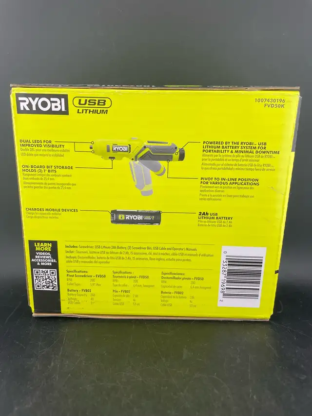 RYOBI SCREWDRIVER KIT FVD50K in Other in City of Toronto - Image 3
