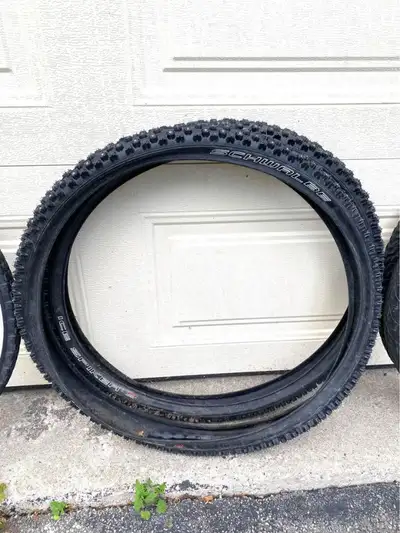 Schwalbe winter tires, hardly used, like new condition, just need a clean,26"x2.11.rest tires good c...