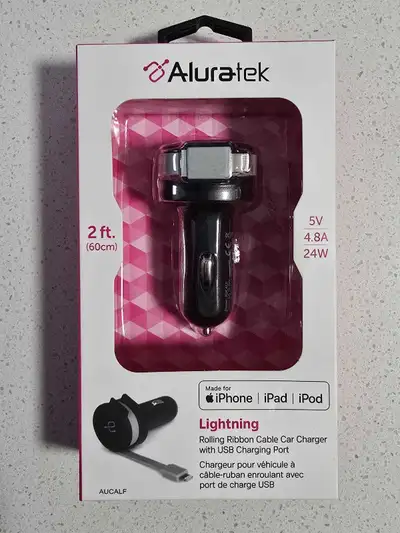 New Aluratek 12v automotive plug to lighting cable, View more