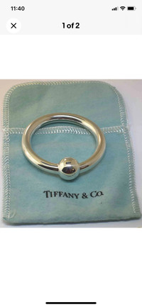 Rare Antique Tiffany & Co. 925 Silver Teething Ring & Rattle