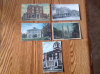 5 cartes postales neuves anciennes Valleyfield.