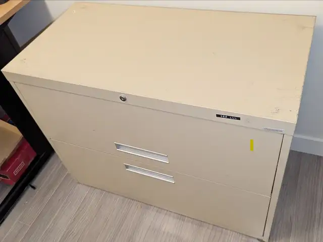 Large 2 drawer steel lateral file cabinet with protective top62863281656834122