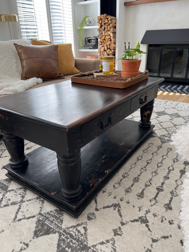 Solid wood Coffee table with storage in Coffee Tables in Calgary