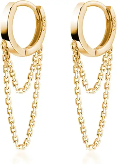 BRAND NEW, REFFEER, STERLING SILVER TASSLE CHAIN EARRINGS!!! These Chain Dangle Hoop Earrings are ma...