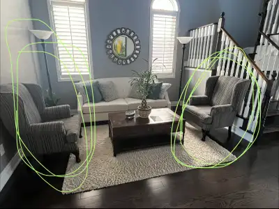 2 accent chairs , View more