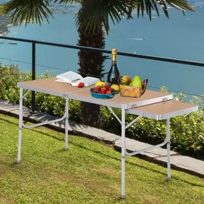 4ft Picnic Table with Slide Shelf Outdoor Portable Aluminum Fold, View more