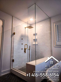 Glass shower and mirrors 