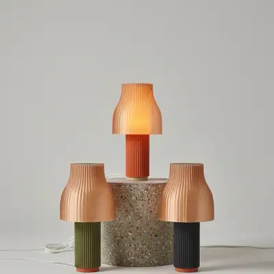 Cozy table accent lamp designed and made by us in Toronto Details: • Corded design with switch and s...